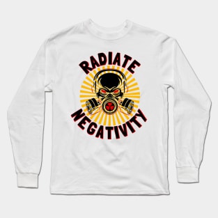 Radiate Negativity - biohazard toxicity face mask Long Sleeve T-Shirt